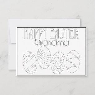Tarjeta "Feliz Pascua" Huevos de Pascua y letras de colore