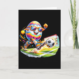 Tarjeta Feliz Pascua Huevos Jugando Fútbol Amantes Niños C