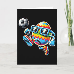 Tarjeta Feliz Pascua Huevos Jugando Fútbol Amantes Niños T
