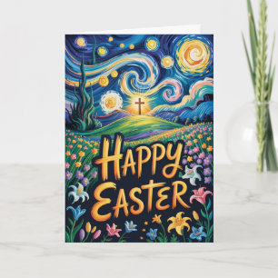 Tarjeta Feliz Pascua Iglesia Saludo al por mayor