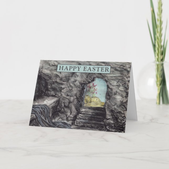 Tarjeta Feliz Pascua, Jesús, es una acuarela naciente (Anverso)