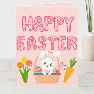 Tarjeta Feliz Pascua Lindos Hermosos Huevos de Pascua y Co