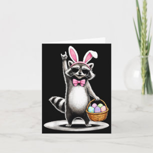 Tarjeta Feliz Pascua Mapache Lindo Hombres Mujeres Niños