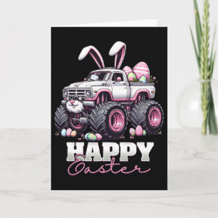 Tarjeta Feliz Pascua Monster Truck Easter Bunny Monster Tr