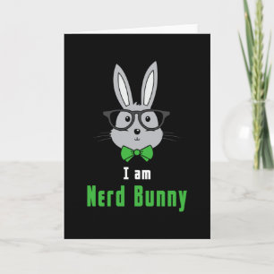 Tarjeta Feliz Pascua Nerd Geek Conejo Huevo de Pascua Rega