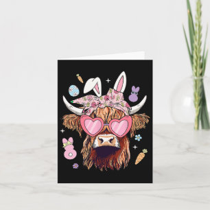 Tarjeta Feliz Pascua Novilla Vaca Orejas de Conejo de Pasc