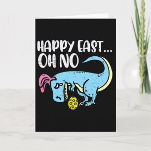Tarjeta Feliz Pascua Oh No Trex Huevo Divertido Pascua Din