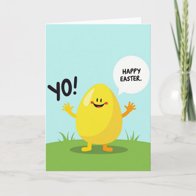 Tarjeta Feliz Pascua Ovoide (Anverso)