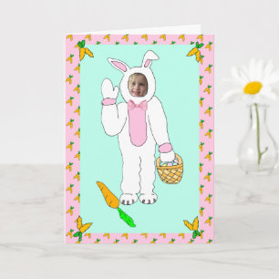 Tarjeta Feliz Pascua Personalizada Foto Conejo de Pascua