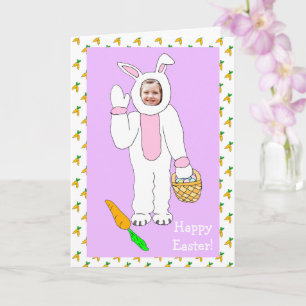 Tarjeta Feliz Pascua Personalizada Foto Conejo de Pascua