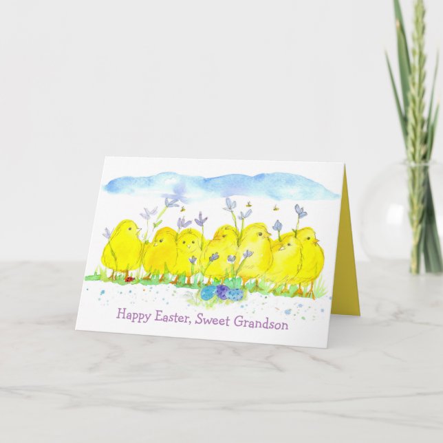 Tarjeta Feliz Pascua, Personalizado de Pollos Nieto (Anverso)