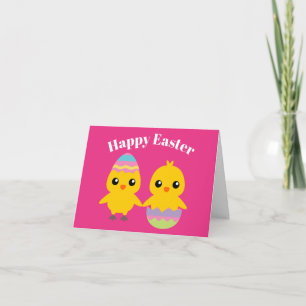 Tarjeta Feliz Pascua Pollitos Lindos