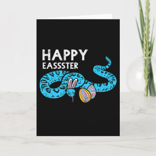 Tarjeta Feliz Pascua Serpiente Conejo Divertida Búsqueda d