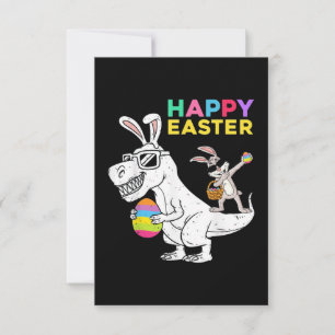 Tarjeta Feliz Pascua T Rex Dino