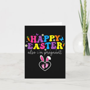 Tarjeta Feliz Pascua También Embarazada Huellas De Bebé