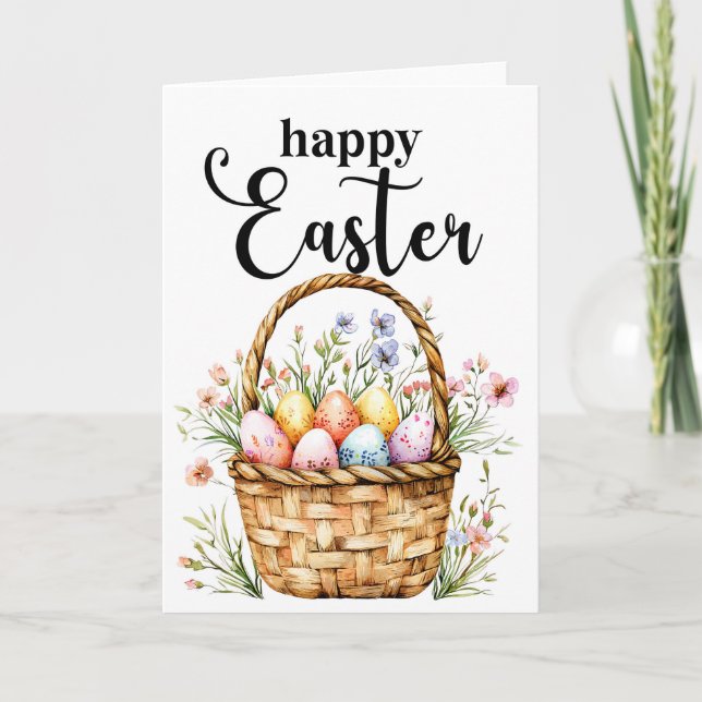 Tarjeta Feliz Pascua, Tarjeta de Cesta de Pascua (Anverso)