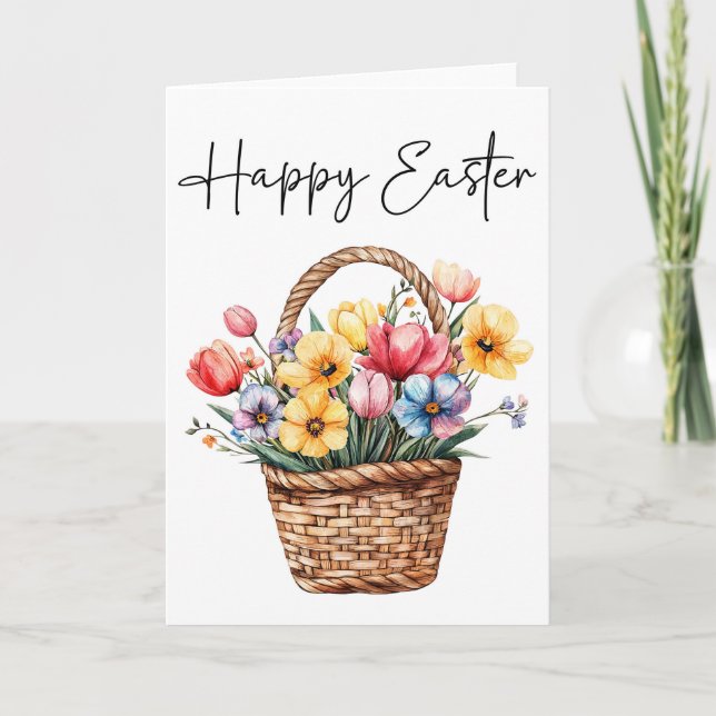 Tarjeta Feliz Pascua, Tarjeta de Cesta de Pascua (Anverso)