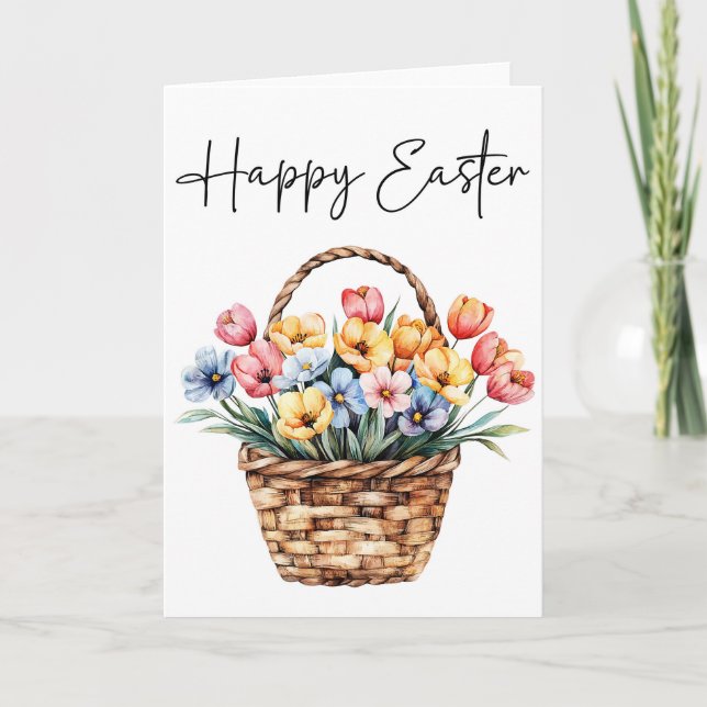 Tarjeta Feliz Pascua, Tarjeta de Cesta de Pascua (Anverso)