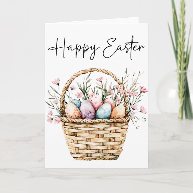 Tarjeta Feliz Pascua, Tarjeta de Cesta de Pascua (Anverso)