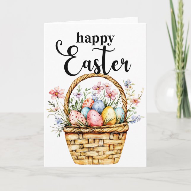 Tarjeta Feliz Pascua, Tarjeta de Cesta de Pascua (Anverso)