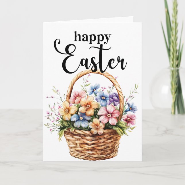 Tarjeta Feliz Pascua, Tarjeta de Cesta de Pascua (Anverso)