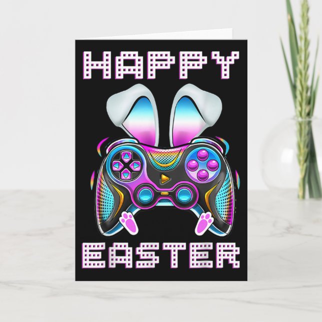 Tarjeta Feliz Pascua Video Juego Controlador Divertido Niñ (Anverso)