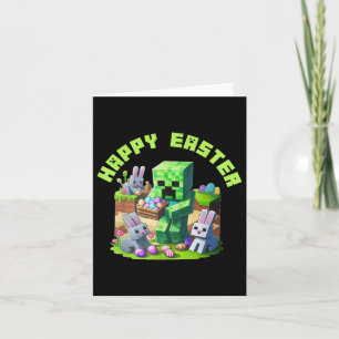 Tarjeta Feliz Pascua Videojuego Pixel Para Hombres Mujeres