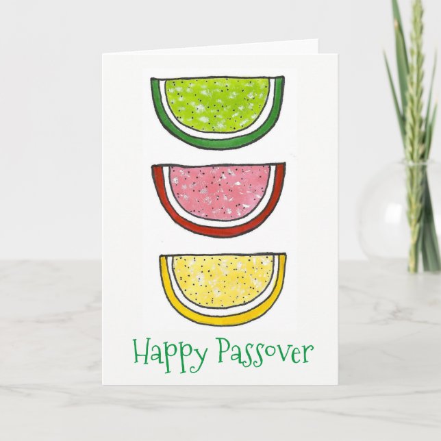 Tarjeta Feliz Passover Fruit Slice Jellies Jelly Candy (Anverso)