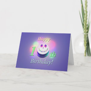 Tarjeta Feliz pastel de cumpleaños número 10