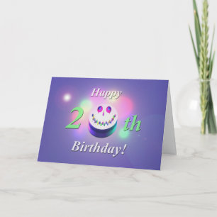 Tarjeta Feliz pastel de cumpleaños número 20