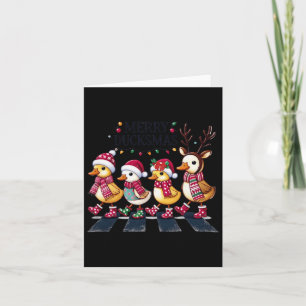 Tarjeta Feliz Pato Navidad Funny Duck Amantes Santa Sombre
