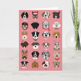 Tarjeta Feliz Pawlidays Patrón de Cara de Perro de Navidad