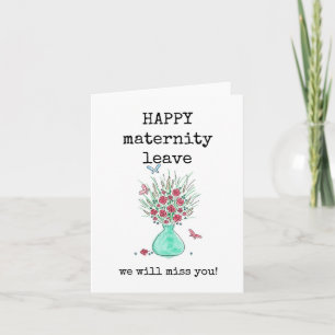 Tarjeta Feliz permiso de maternidad, flores, abono, tarjet