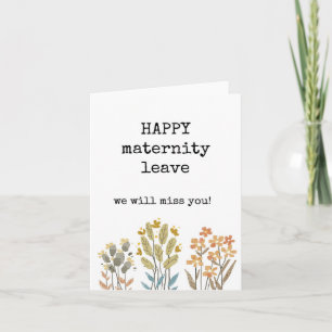 Tarjeta Feliz Permiso De Maternidad, Te Extrañaremos