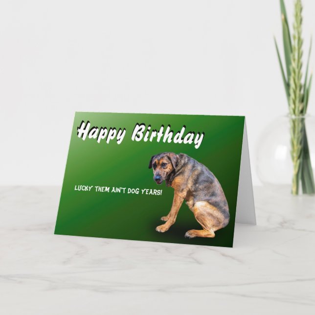 TARJETA FELIZ PERRO DE CUMPLEAÑOS DE SUERTE (Anverso)