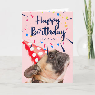 Tarjeta Feliz perro lindo del fiesta del cumpleaños el  