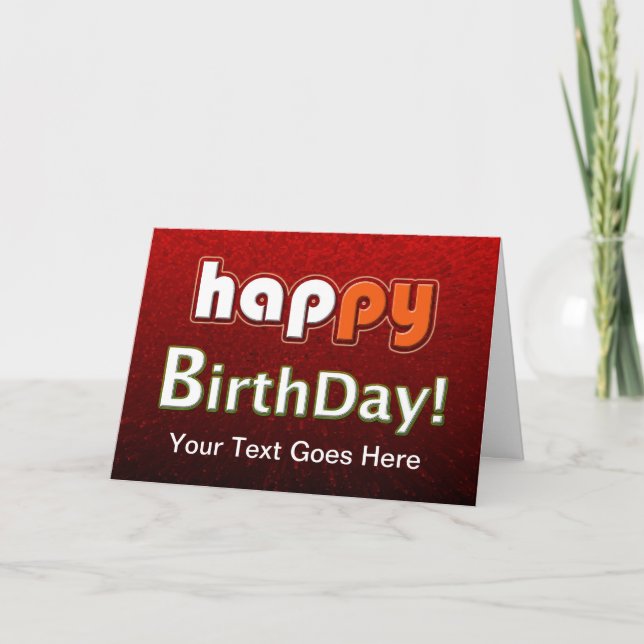 Tarjeta Feliz Personalizable de cumpleaños (Anverso)