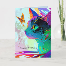 Tarjeta Feliz personalizable de cumpleaños y mariposa