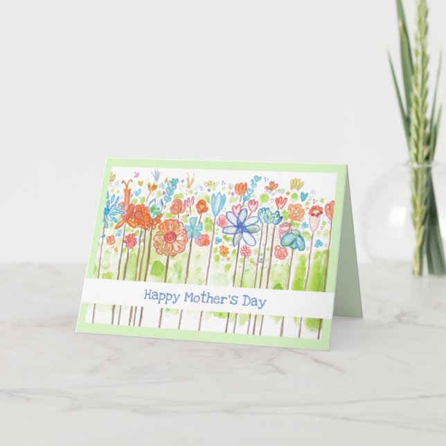 Tarjeta Feliz Personalizable del Día de la Madre (Anverso)