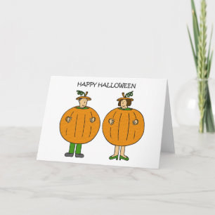 Tarjeta Feliz Personalizado de Halloween con disfraces.