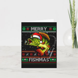 Tarjeta Feliz Pescado de Navidad B Pescar Navidad Feo Xmas