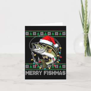 Tarjeta Feliz Pescado de Navidad Divertido B Pesca de Navi