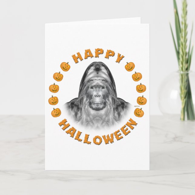 Tarjeta Feliz pie grande de Halloween (Anverso)