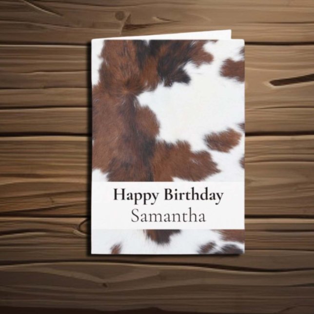 TARJETA FELIZ PIEL DE VACA BROWN DE CUMPLEAÑOS (Subido por el creador)