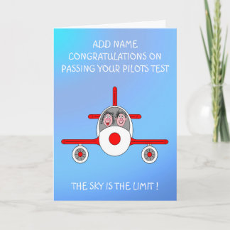 Tarjeta Feliz piloto recién superado