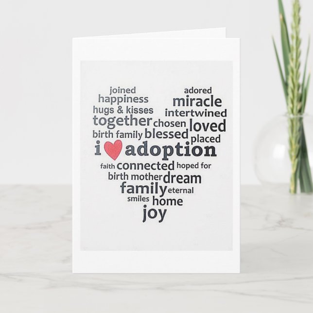 TARJETA FELIZ POR TU NUEVO BONITO DE JOY-ADOPTO (Anverso)