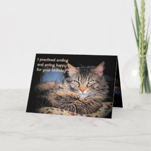 Tarjeta Feliz práctica para tu cumpleaños. Lo odiaba.