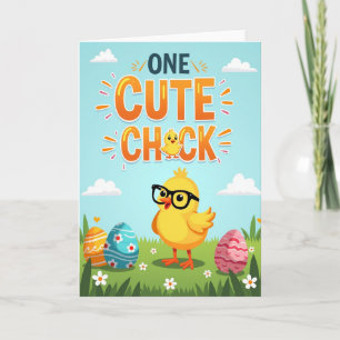 Tarjeta Feliz Primavera Un Pollito Lindo