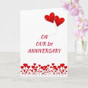 TARJETA **FELIZ PRIMER ANIVERSARIO** A MI AMOR
