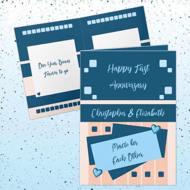 Tarjeta Feliz Primer Aniversario agregar nombres de meloco (Subido por el creador)